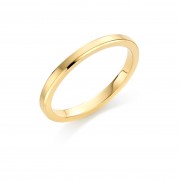 18ct yellow gold brushed finish 2mm New Windsor wedding ring 