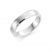 Platinum brushed finish 4mm New Windsor  wedding ring 