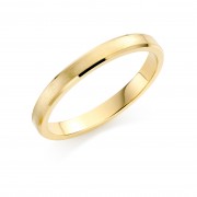 18ct yellow gold brushed finish 3mm New Windsor wedding ring 