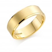 18ct yellow gold brushed finish 7mm New Windsor wedding ring 