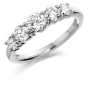 Platinum Alcee round cut diamond five stone ring 0.50cts