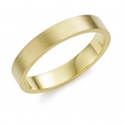 18ct yellow gold brushed finish 4mm Windsor wedding ring.