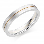 Platinum & 18ct red gold 4mm Serena wedding ring 