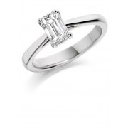 Platinum Massima emerald cut solitaire ring 1.31cts