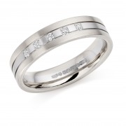 Platinum & 18ct white gold 4.5mm Mara diamond wedding ring 0.07cts