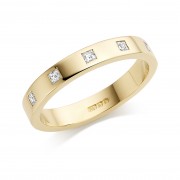18ct yellow gold 3mm Windsor diamond wedding ring 0.11cts
