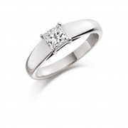 Platinum Calandra princess cut diamond solitaire ring 0.50cts