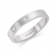 Platinum 3mm Windsor diamond wedding ring 0.08cts