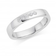 Platinum 3.5mm Luisa diamond wedding ring 0.10cts 