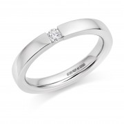 Platinum 3mm Fiammetta diamond wedding ring 0.08cts