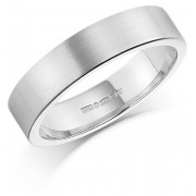 Platinum  brushed finish 5mm Windsor wedding ring.