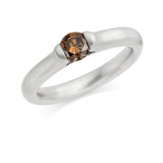 Platinum Eclipse chocolate coloured diamond solitaire ring 0.52cts