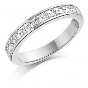 Platinum Alexandra carré cut diamond true half eternity ring 1.08cts