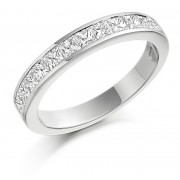 Platinum Alexandra princess cut diamond true half eternity ring 0.91cts