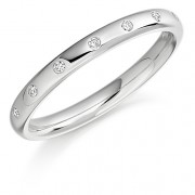 Platinum 2.5mm Oxford diamond wedding ring 0.05cts