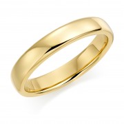 18ct yellow gold 4mm Eton wedding ring.