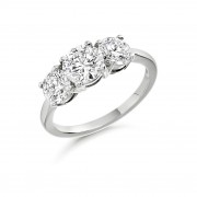 Platinum Grazia round cut diamond three stone ring 1.50cts