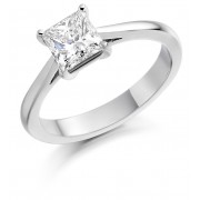 Platinum Massima princess cut diamond solitaire ring 1.01cts