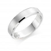 Platinum brushed finish 5mm New Windsor  wedding ring 