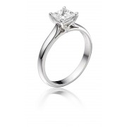Platinum Duplice princess cut diamond solitaire ring 0.73cts
