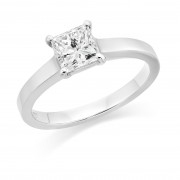 Platinum Calynda princess cut diamond solitaire ring 0.91cts 