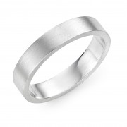 Platinum  brushed finish 4mm Windsor wedding ring.