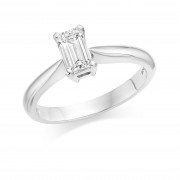 Platinum Fulvia emerald cut diamond solitaire ring 0.33cts