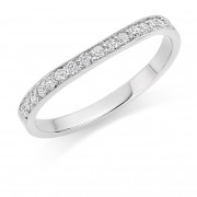 Platinum 2mm contoured Amalia diamond wedding ring 0.22cts