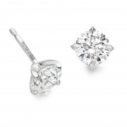 Platinum Natalia round cut diamond earrings 1.80cts