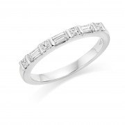 Platinum Gavriella baguette and princess cut diamond half eternity ring 0.36cts
