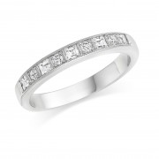 Platinum Balbina carré and round cut diamond half eternity ring 0.28cts