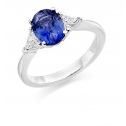 Platinum Roma sapphire & diamond three stone ring