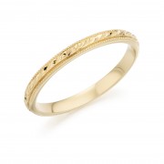18ct yellow gold 2mm leaf twine wedding ring