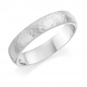 Platinum 4.5mm Cotswold hammered finish court wedding ring