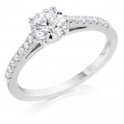 Platinum Pianeti round cut diamond ring 0.83cts