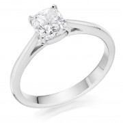 Platinum Massima cushion cut solitaire diamond ring 0.94cts