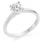 Platinum Lia round cut diamond solitaire ring 0.90cts