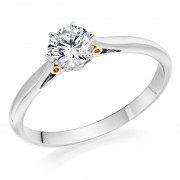 Platinum & blush gold Serafina round cut diamond ring 0.40cts