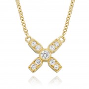 18ct yellow gold Amalia diamond set kiss pendant