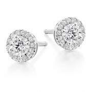 18ct white gold Pianeti round cut diamond earrings