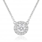 18ct white gold Pianeti round cut diamond pendant.
