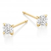 Eighteen carat yellow gold Natalia round cut diamond earrings 0.62cts