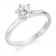 Platinum Vittoria round cut diamond solitaire ring 0.64cts