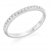 Platinum 2mm Oxford split set diamond wedding ring 0.22cts
