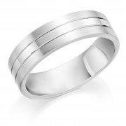 Platinum 6mm Lightning wedding ring