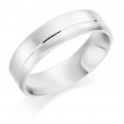Platinum brushed finish 6mm Saturn wedding ring.
