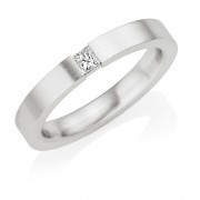 Platinum 3mm Fiammetta diamond wedding ring 0.10cts