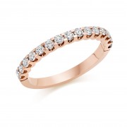 18ct rose gold Sabrina round cut diamond true half eternity ring 0.45cts