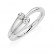 Platinum two stone round cut diamond ring 0.17cts