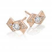 18ct rose gold diamond set Deco Fusion earrings 0.53cts